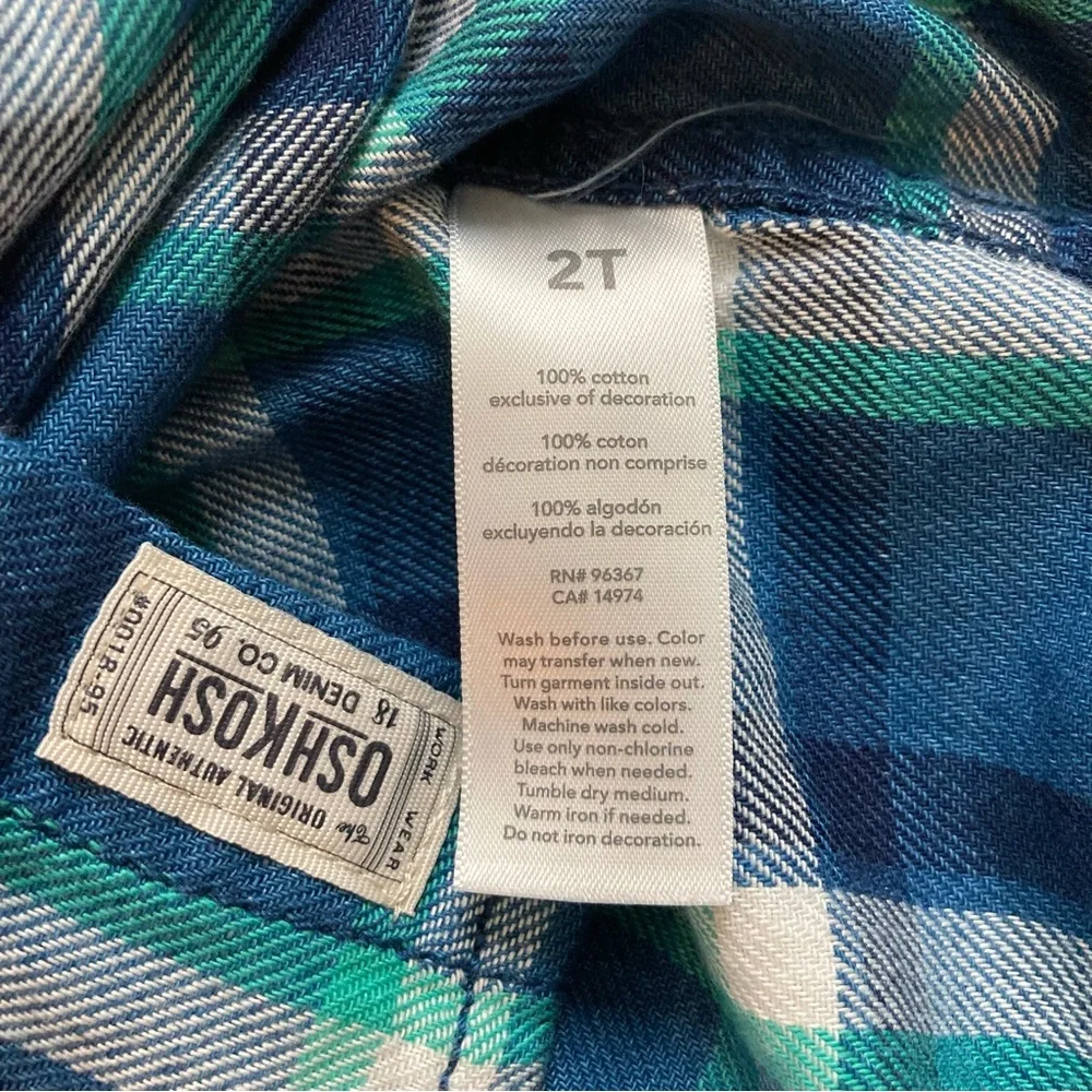 OshKosh Plaid Button Down Shirt NWT Boys 2T